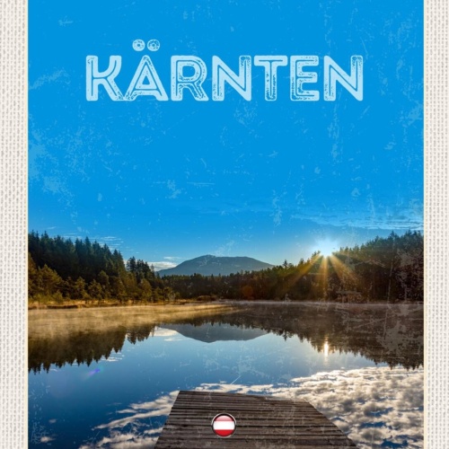 Schild Kärnten Österreich Egelsee Steg Landschaft 12x18 20x30 30x40 Blech/Holz