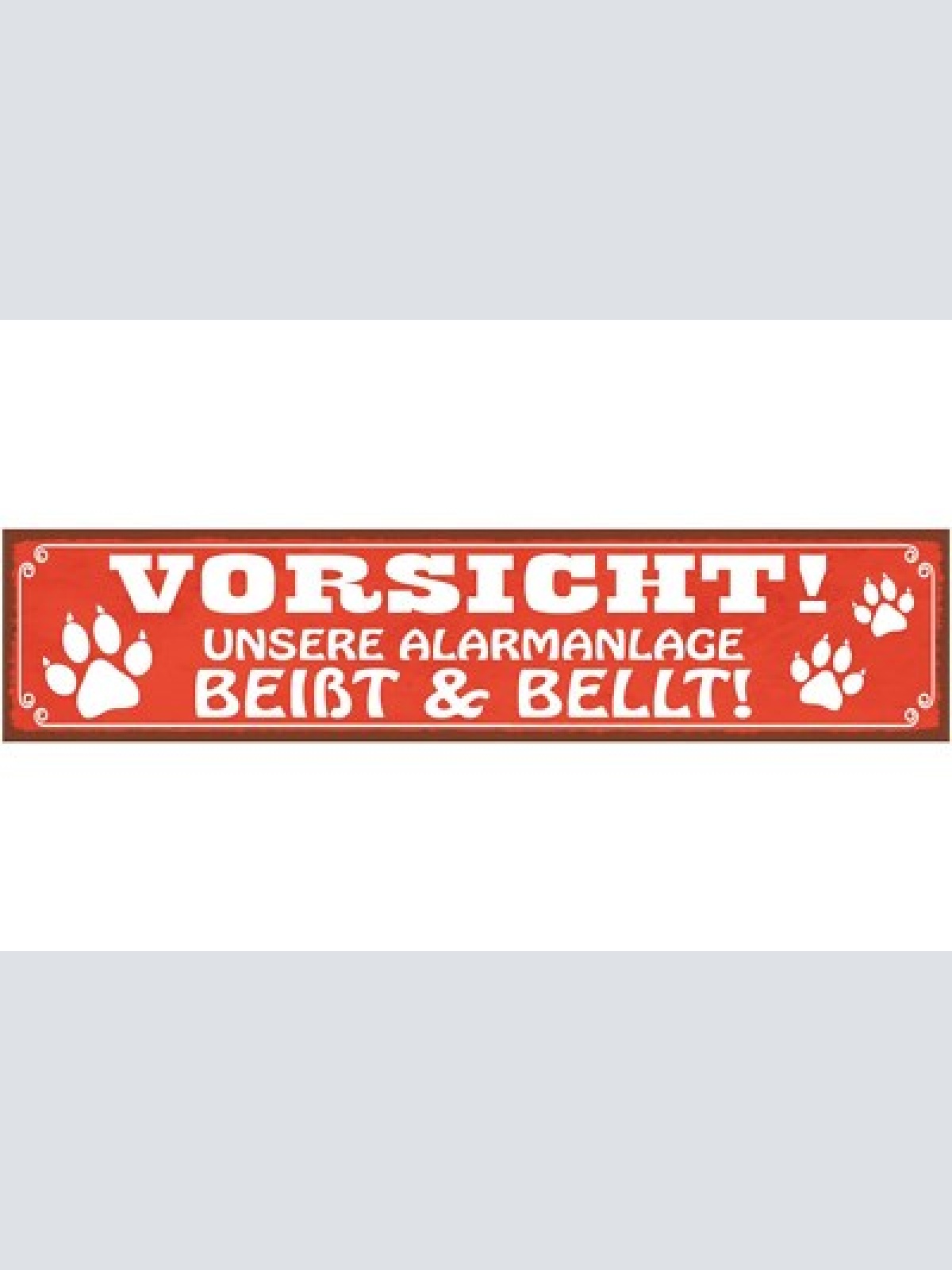 Schild vorsicht alarm anlage wach hund beißen bellen 46 x 10 blech od. holz