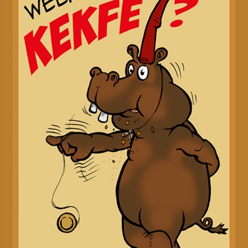 Schild Spruch Kekfe Welfe Kekfe Essen Nilpferd JW