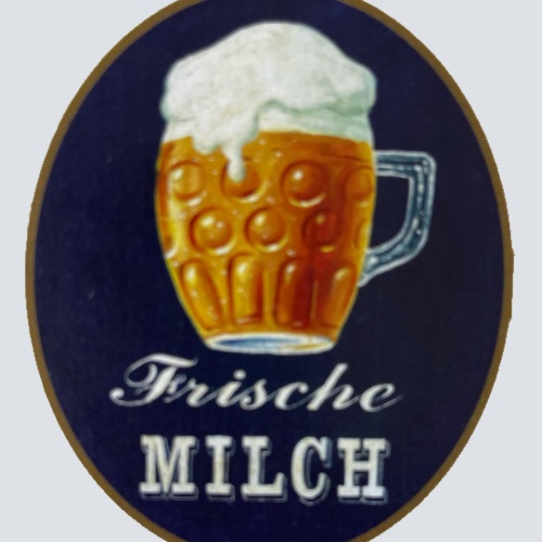 Nostalgie Holzschild Frische Milch Bier Alkohol Glas Wirt Wirtshaus Schild
