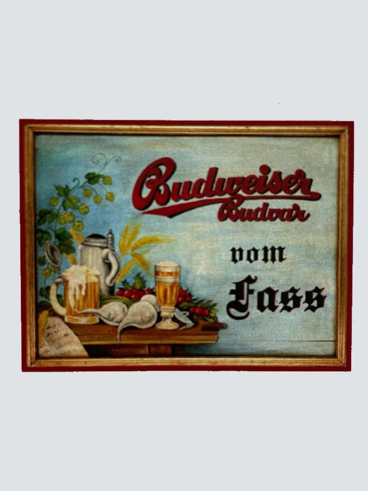 Nostalgie Holzschild Budweiser Vom Fass Bier Alkohol Brauerei Glas Wirt Schild