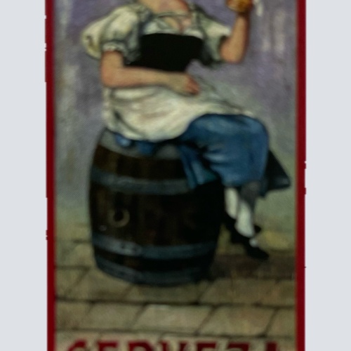 Nostalgie Holzschild Cerveza De Barril Fassbier Bier Alkohol Brauerei Schild