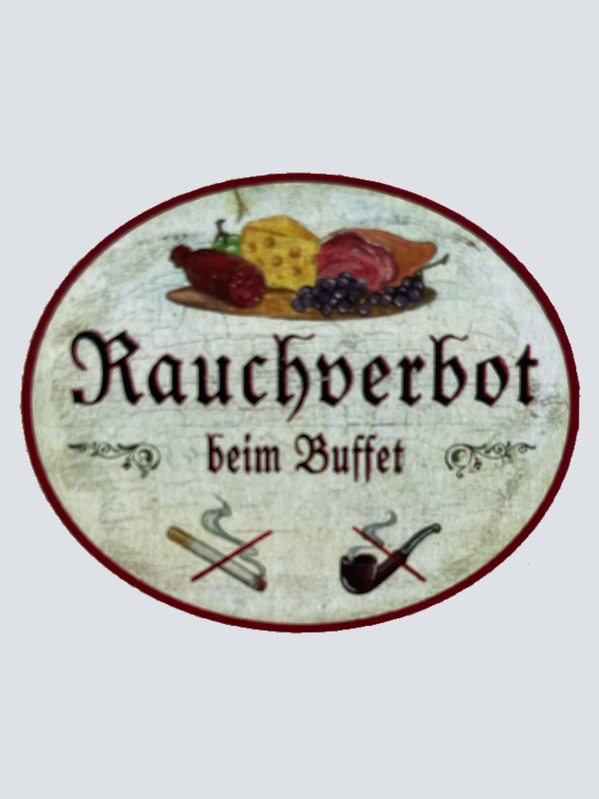 KuK Nostalgie Holzschild Rauchverbot Beim Buffet Nicht Rauchen Zigaretten Schild