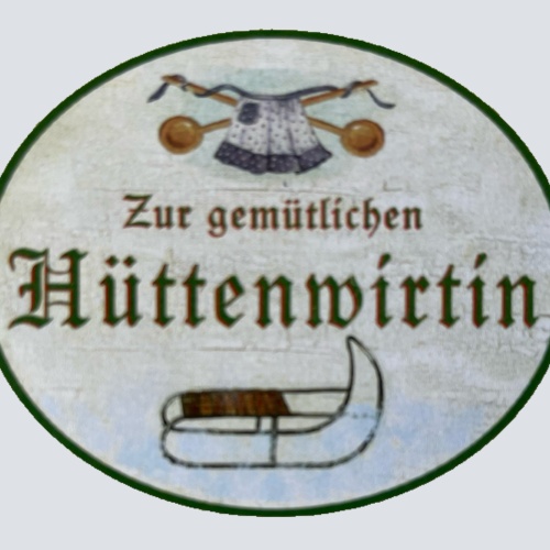 Nostalgie Holzschild Zur Gemütlichen Hüttenwirtin Wirt Wirtshaus Schild