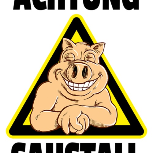 Schild Spruch Achtung Saustall Schwein Unordnung Chaos JW