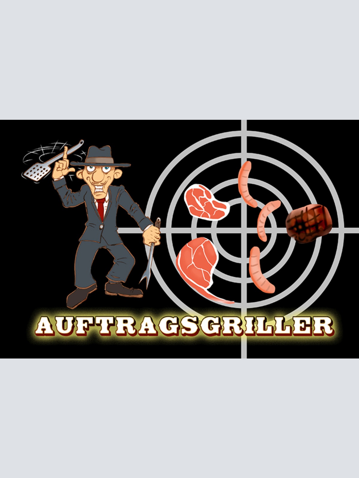 Schild Spruch Auftragsgriller Mafia Essen JW