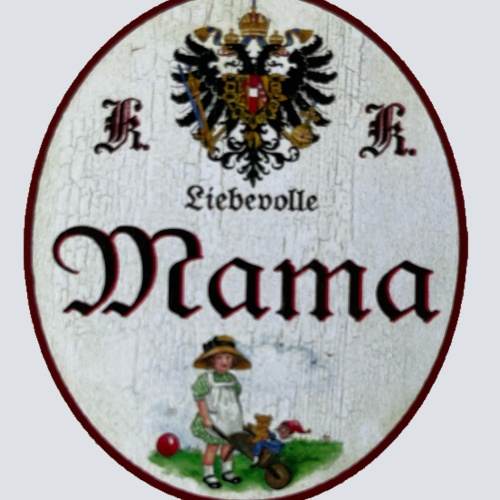 KuK Nostalgie Holzschild Liebevolle Mama Mutter Kind Kinder Familie Schild