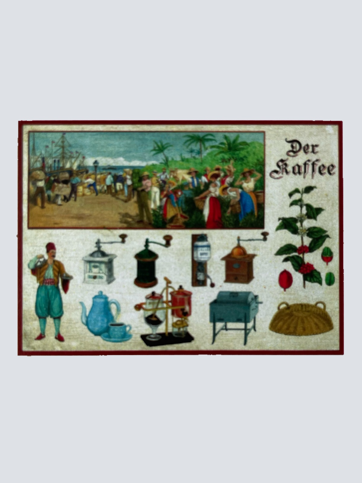 Nostalgie Holzschild Der Kaffee Kaffeemühle Pflanze Anbau Produktion Schild