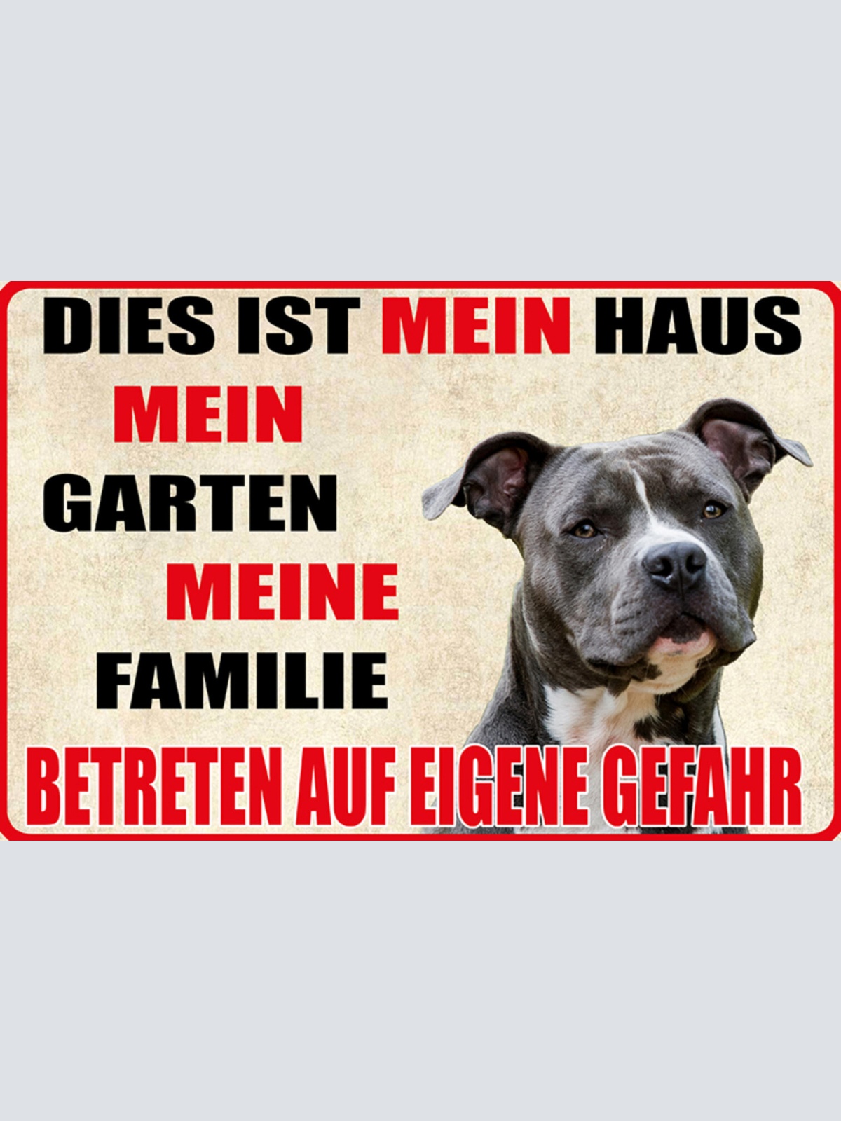Schild Spruch Dies ist mein Haus Mein Garten Betreten auf eigene Gefahr Hund JW