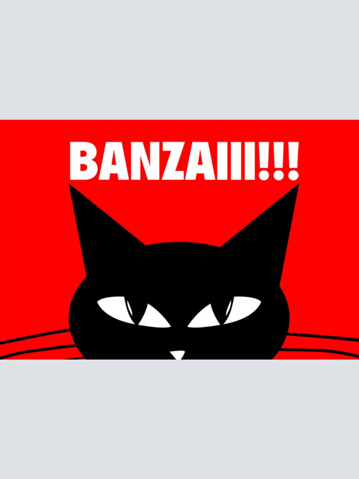 Schild Spruch Banzaiii! Katze Comic Warnung Gefahr JW