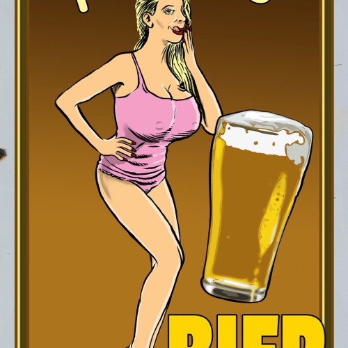 Schild Spruch Kühles Bier Sexy Alkohol JW