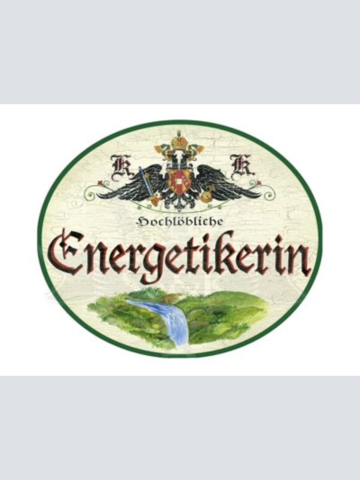 Kuk nostalgie holzschild hochlöbliche energetikerin