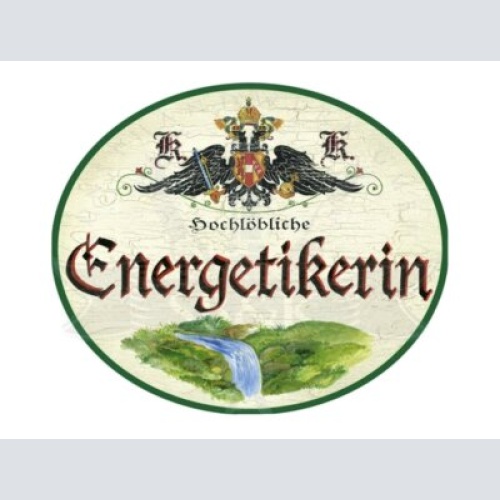 Kuk nostalgie holzschild hochlöbliche energetikerin