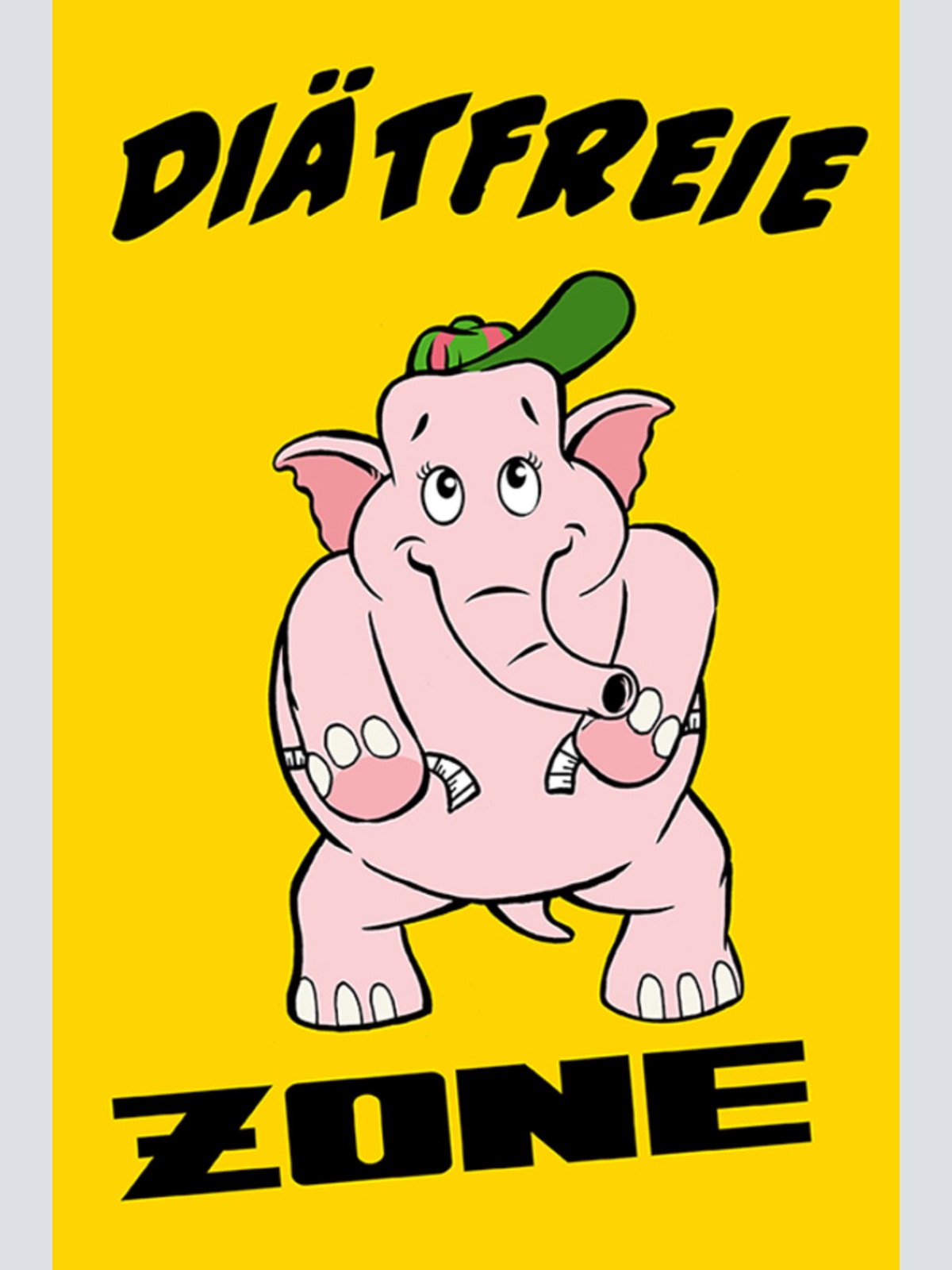 Schild Spruch Diätfreie Zone Elefant Essen JW