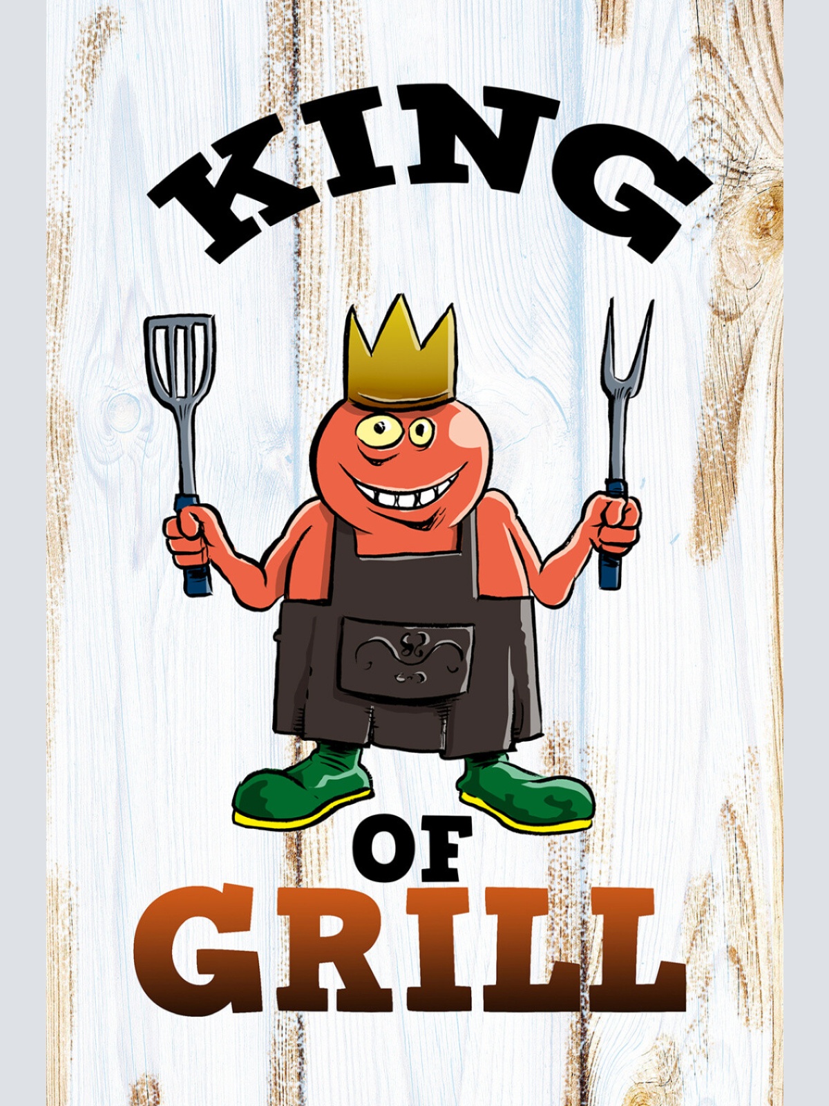 Schild Spruch King of Grill Grillkönig Essen Männer JW