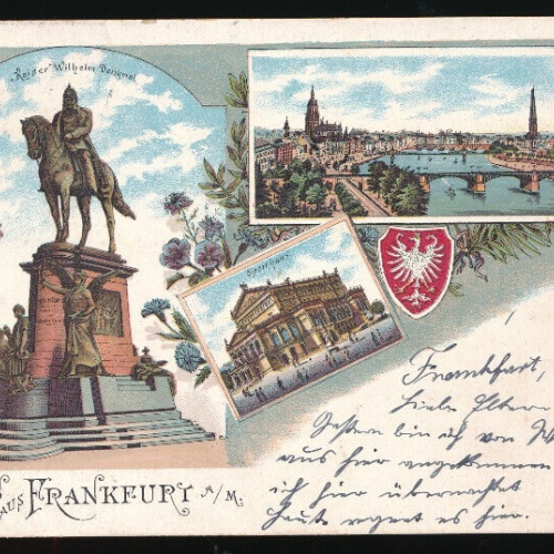 Litho-Karte gruss aus Frankfurt am Main Hessen (594)