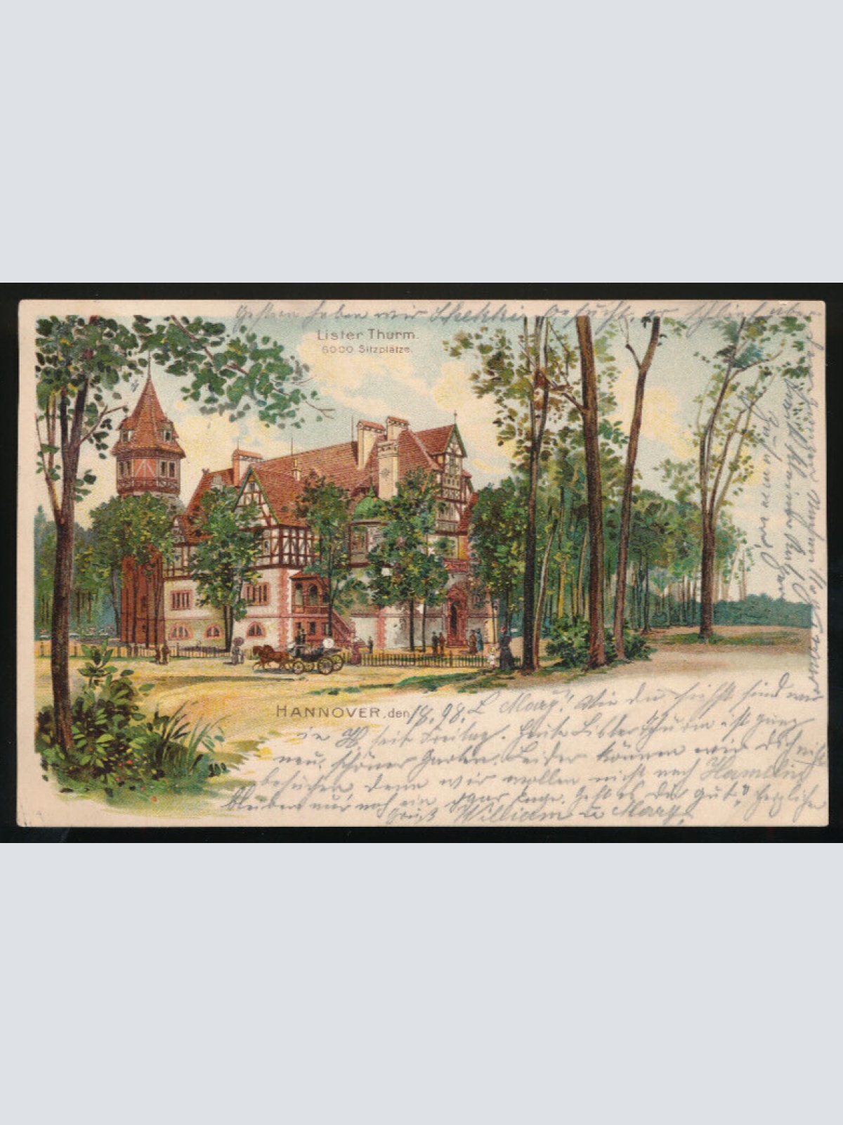 Litho-Karte aus Hannover Lister Thurm Niedersachsen (658)