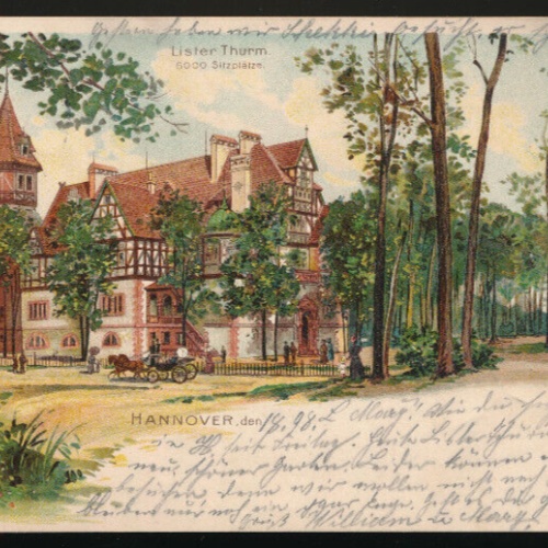 Litho-Karte aus Hannover Lister Thurm Niedersachsen (658)