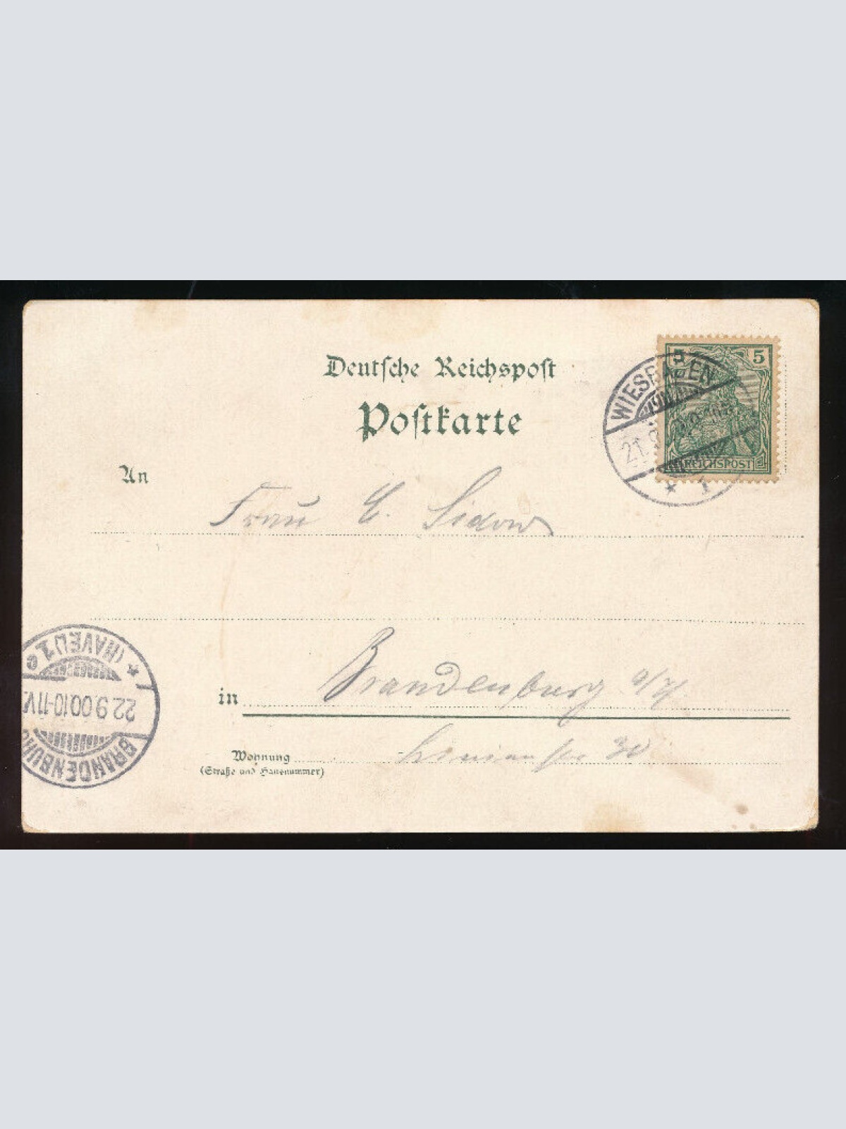 Litho-Karte gruss aus Wiesbaden Hessen Deutschland (568)