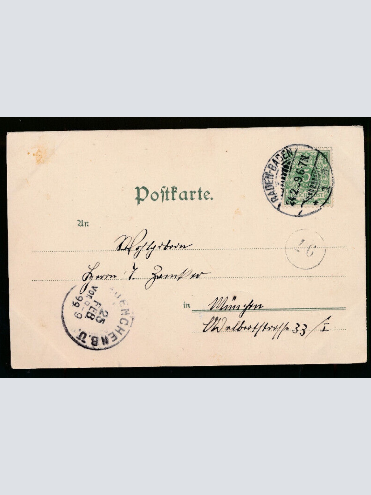 Litho-Karte gruss aus Baden-Baden Baden Württemberg Deutschland (577)