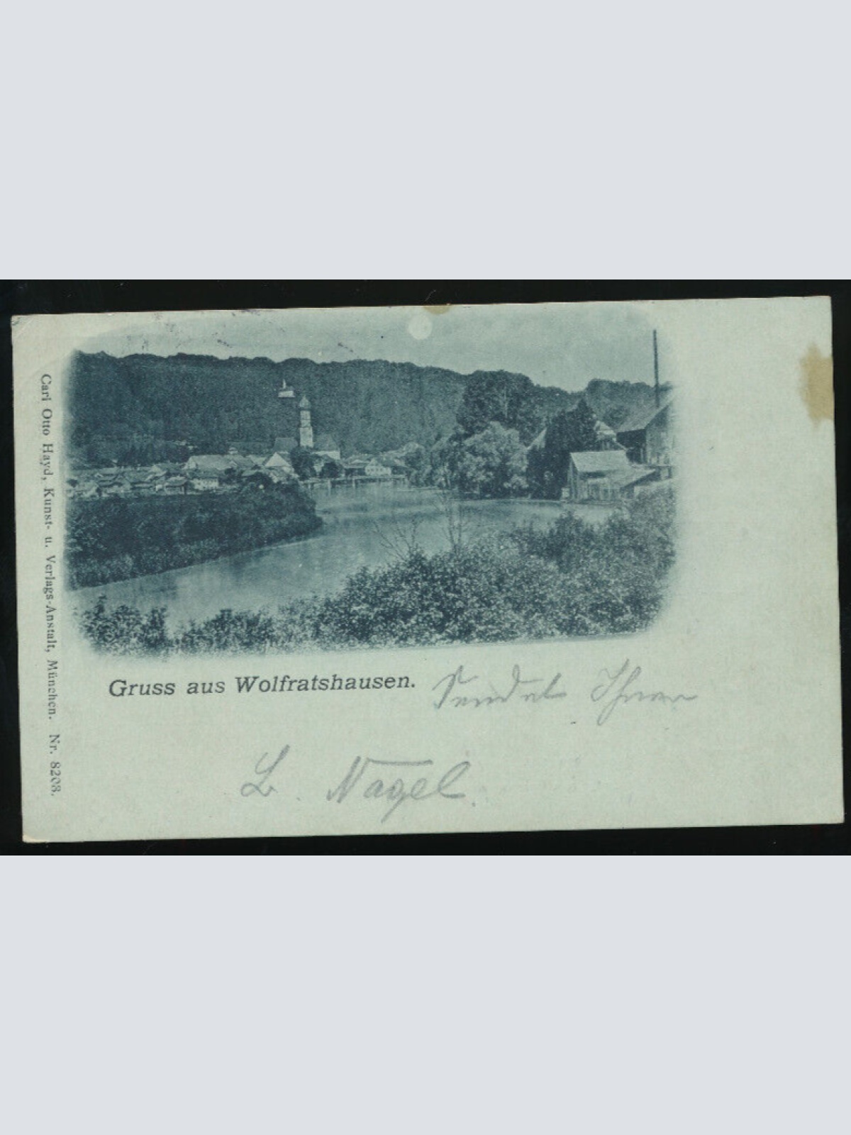 Mondschein-Karte gruss aus Wolfratshausen Bayern Deutschland (583)