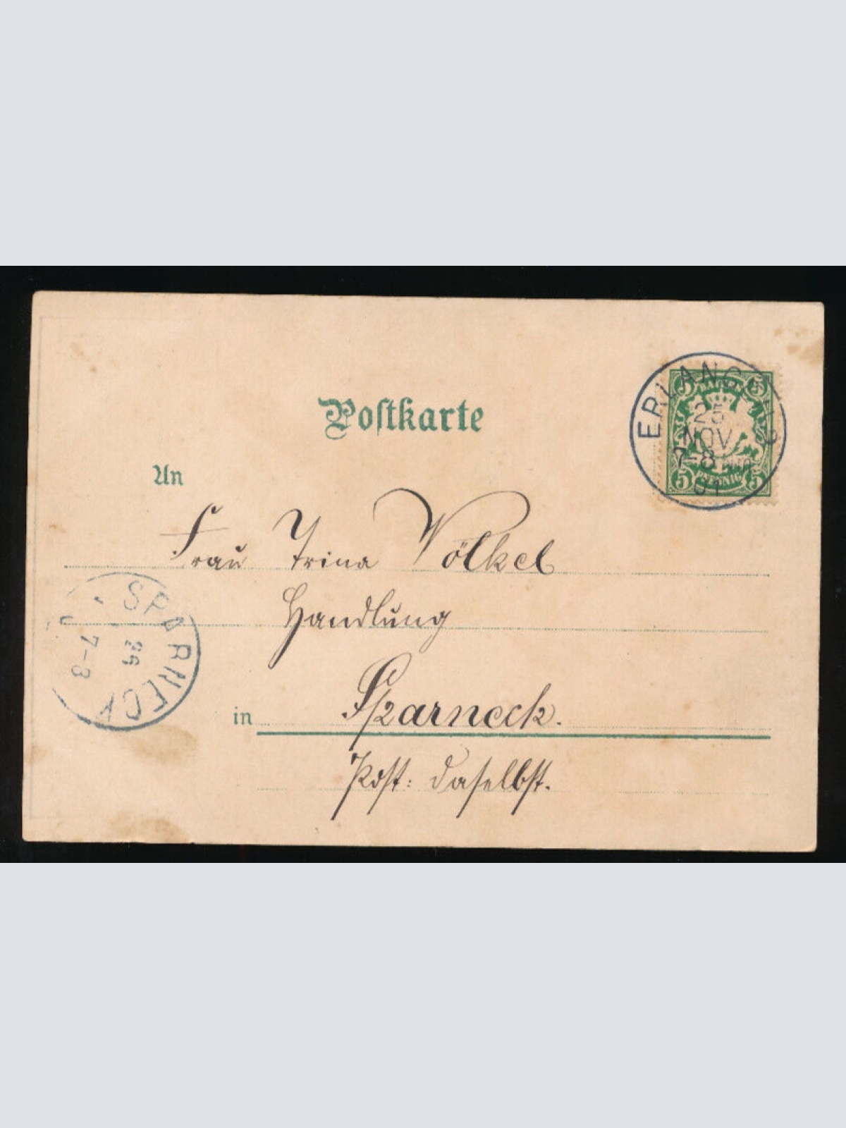 Litho-Karte gruss aus der Garnison, Parole es lebe die Post (324)