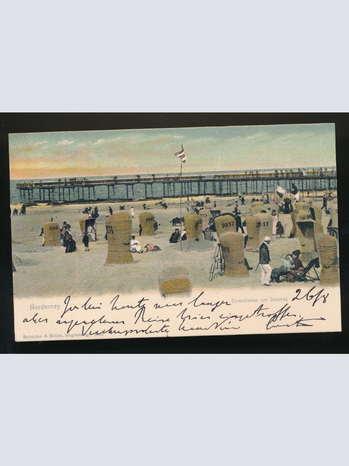 AK aus Norderney, Strandleben am Seesteg Niedersachsen (149)