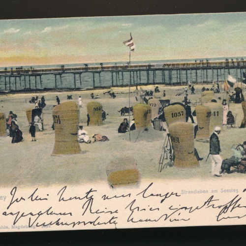 AK aus Norderney, Strandleben am Seesteg Niedersachsen (149)