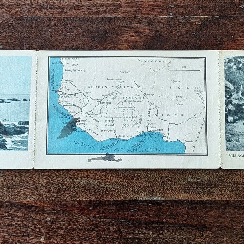 3-Teilige Karte aus Afrika mit Senegal und Französisch Guenea (689)