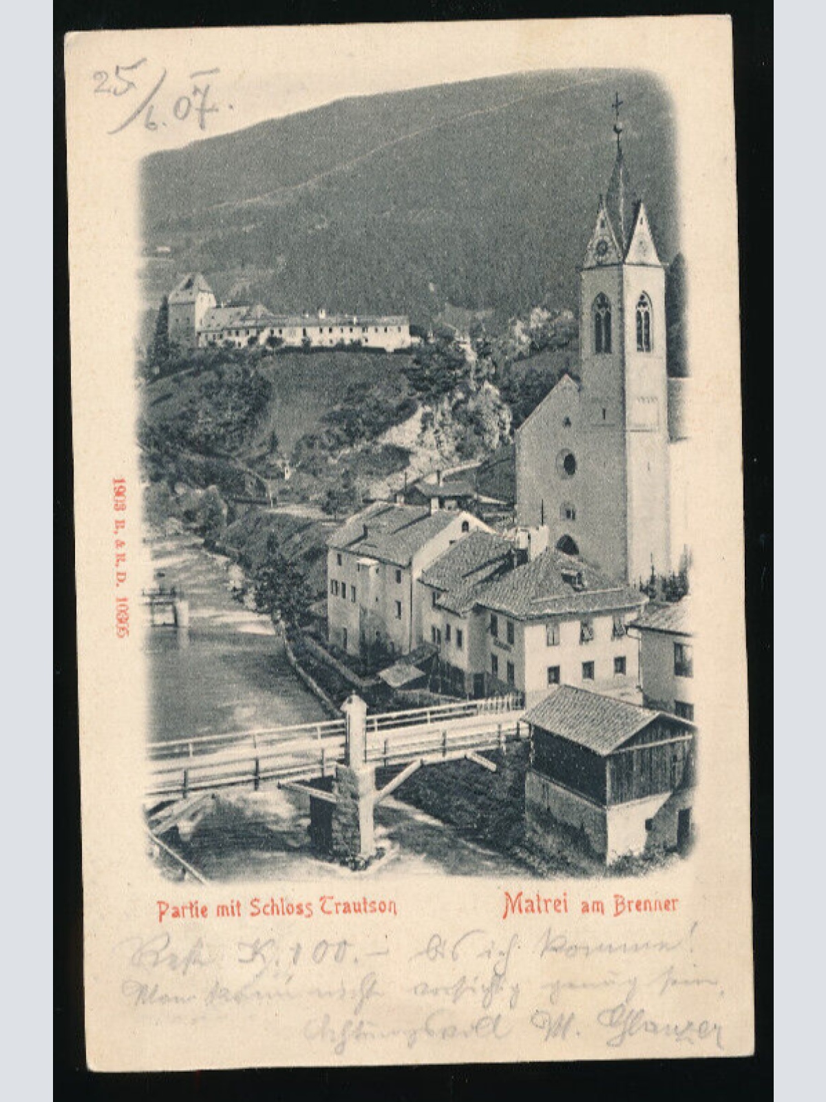 Relief-Karte aus Matrei am Brenner mit Schloss Trautson (702)