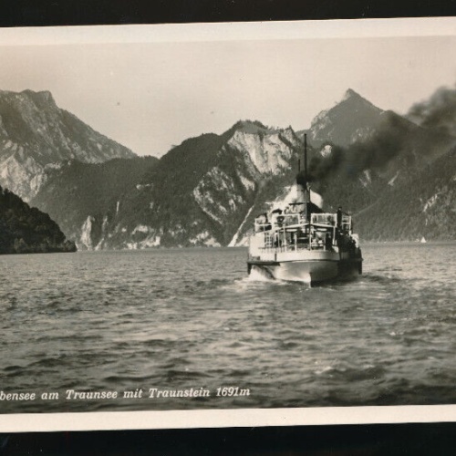 AK aus Ebensee am Traunsee mit Dampfer (738)