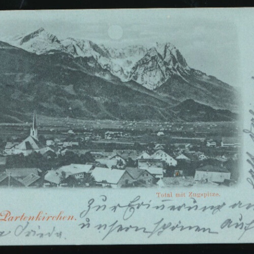 Mondschein-Karte gruss aus Partenkirchen Bayern (650)