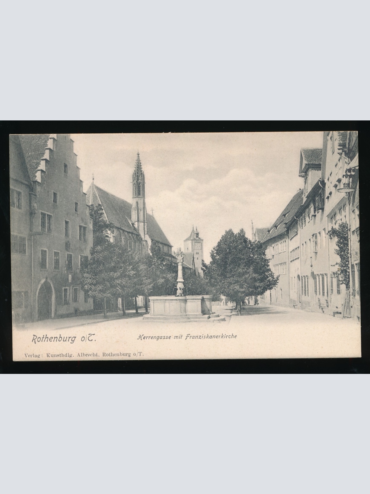 AK aus Rothenburg Herrengasse mit Franziskanerkirche Bayern (126)