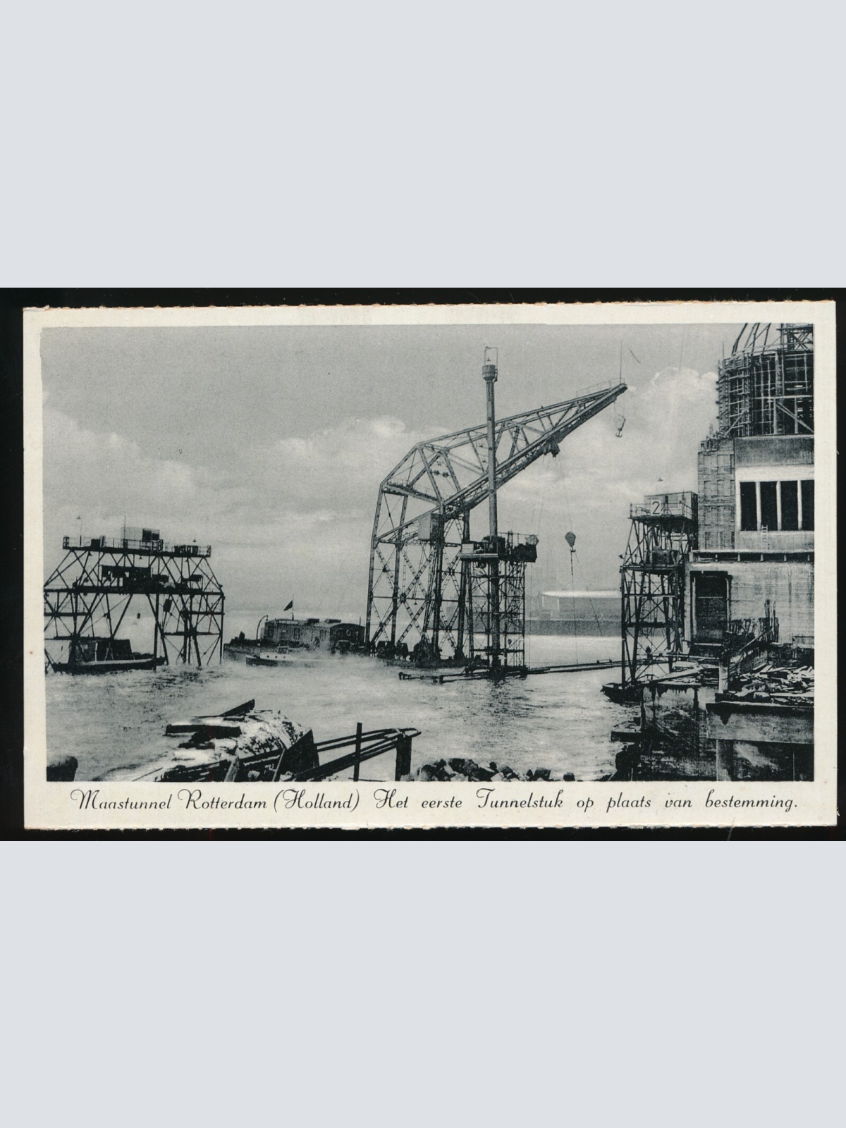 AK aus Rotterdam Bau des Maastunnels Niederlande (6)