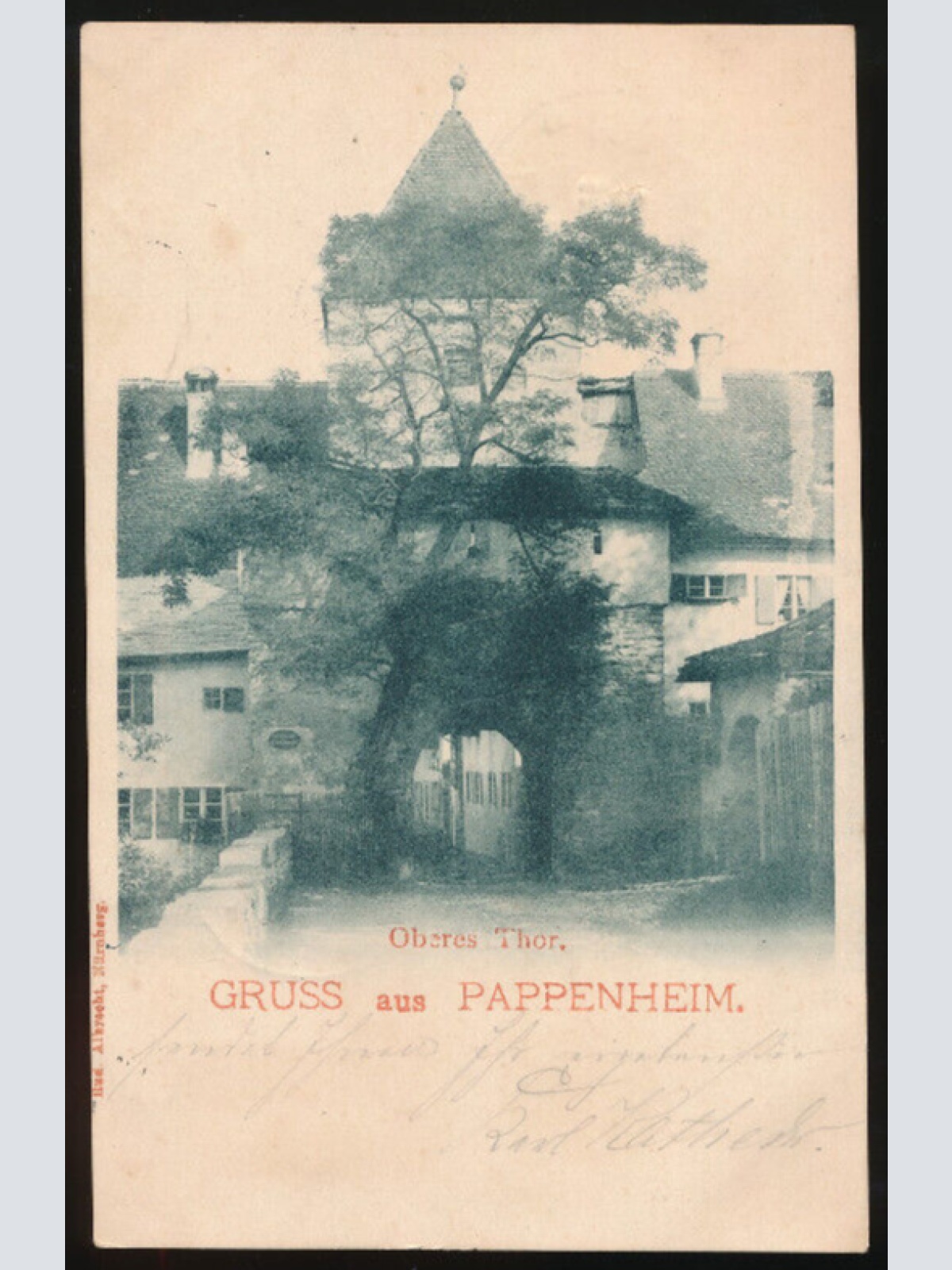 AK gruss aus Pappenheim Oberes Thor Bayern (972)