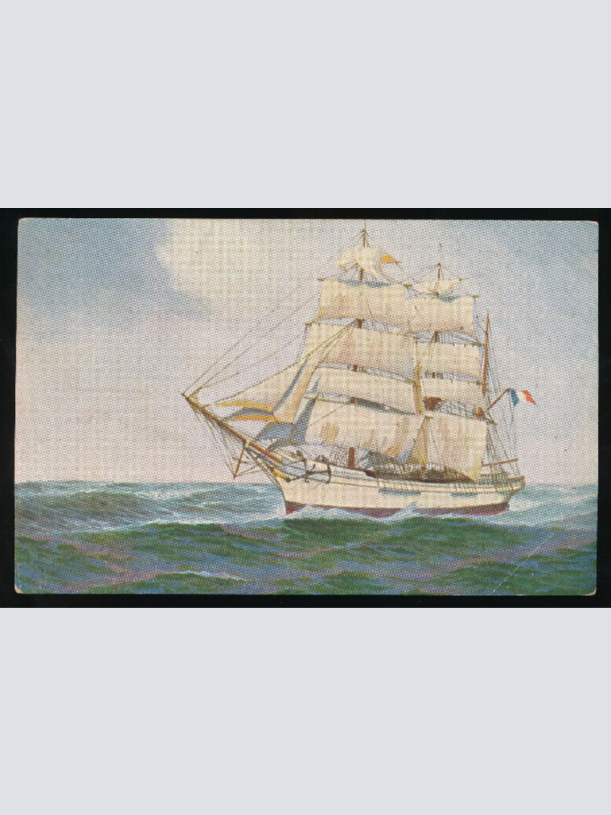 AK von einer Französischen Dreimastbark (905)