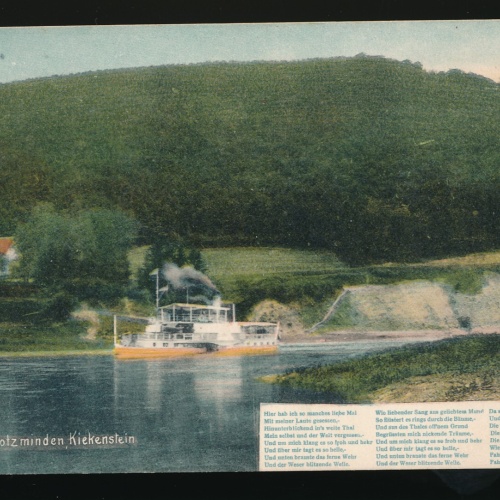 AK aus Hotzminden Kiekenstein Niedersachsen mit Dampfer (525)