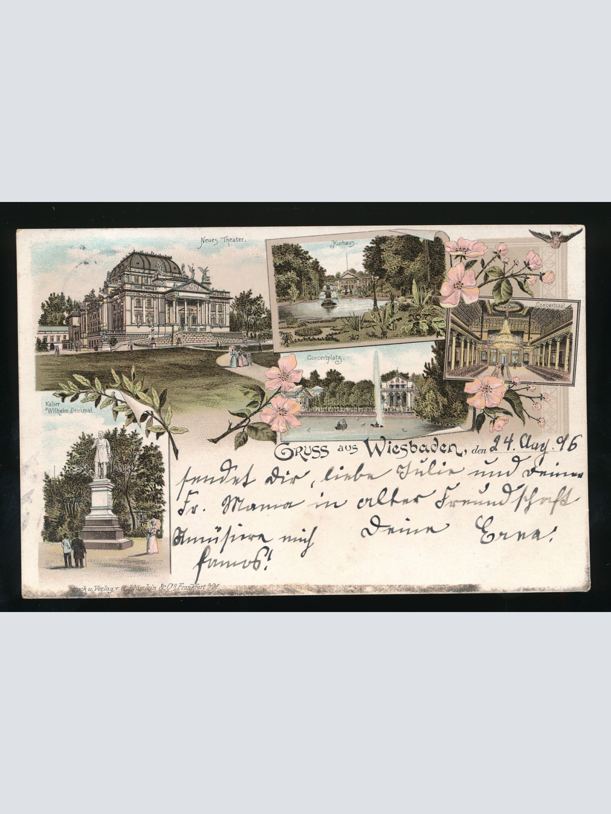 Litho-Karte Gruß aus Wiesbaden Hessen (534)