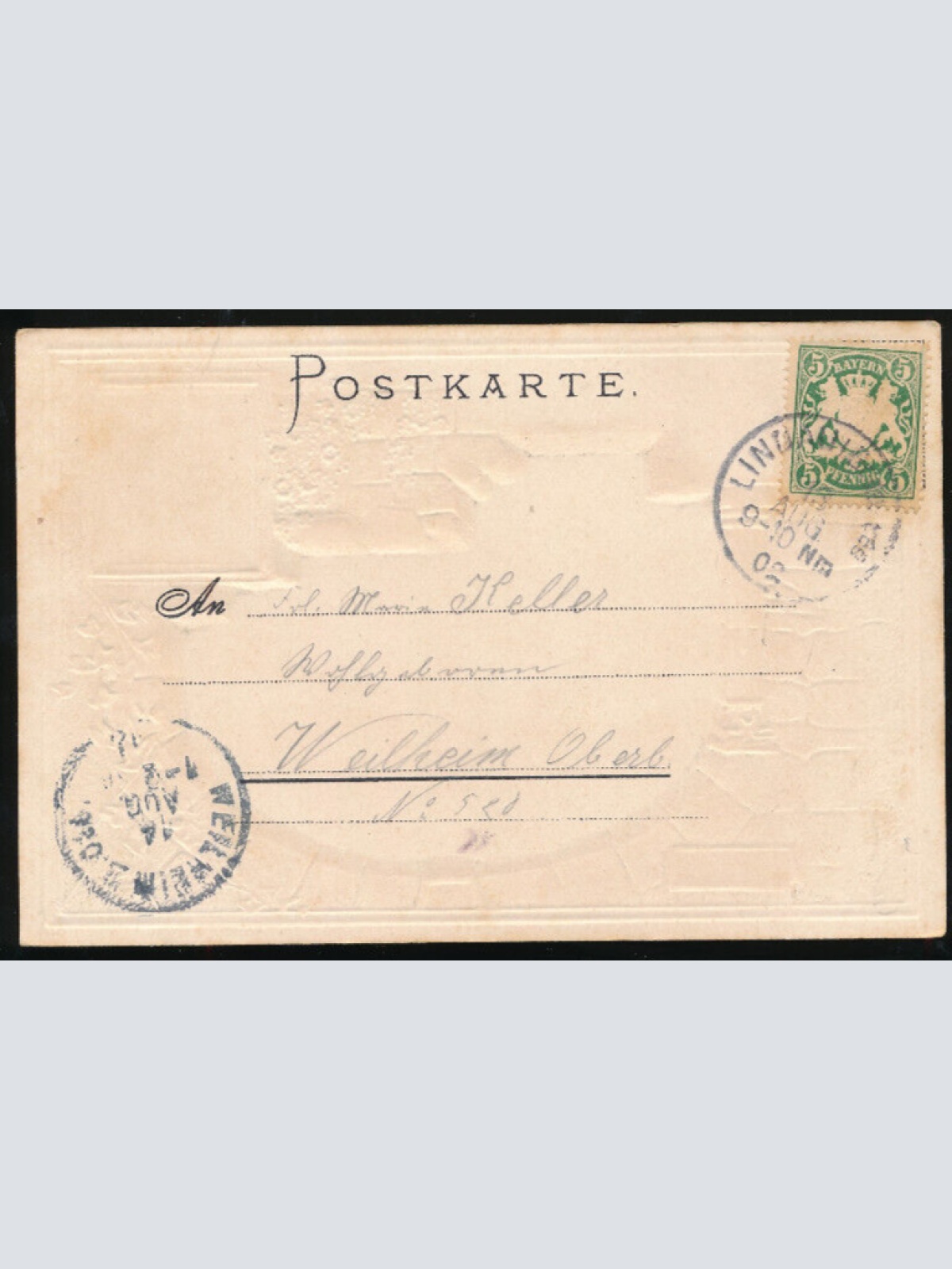 Präge-Karte aus Lindau Bayern (1013)