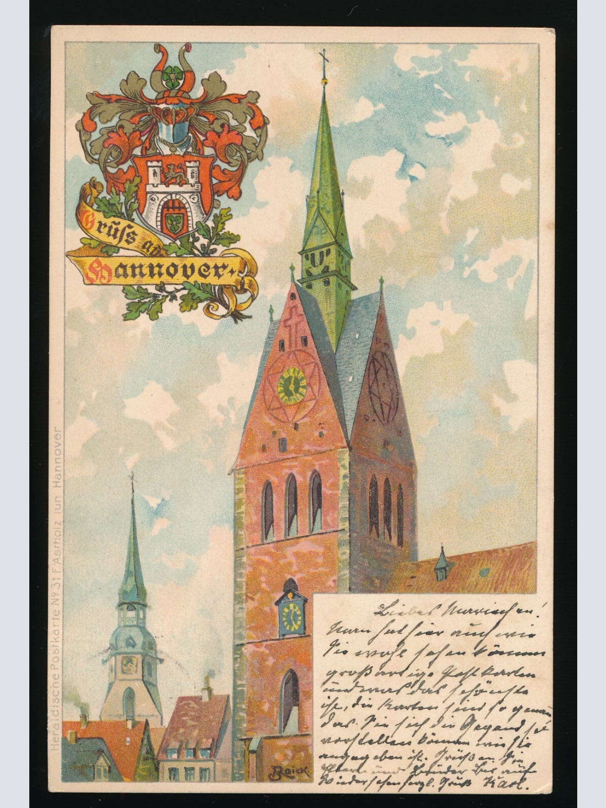 Litho-Karte Grüße aus Hannover Niedersachsen (533)