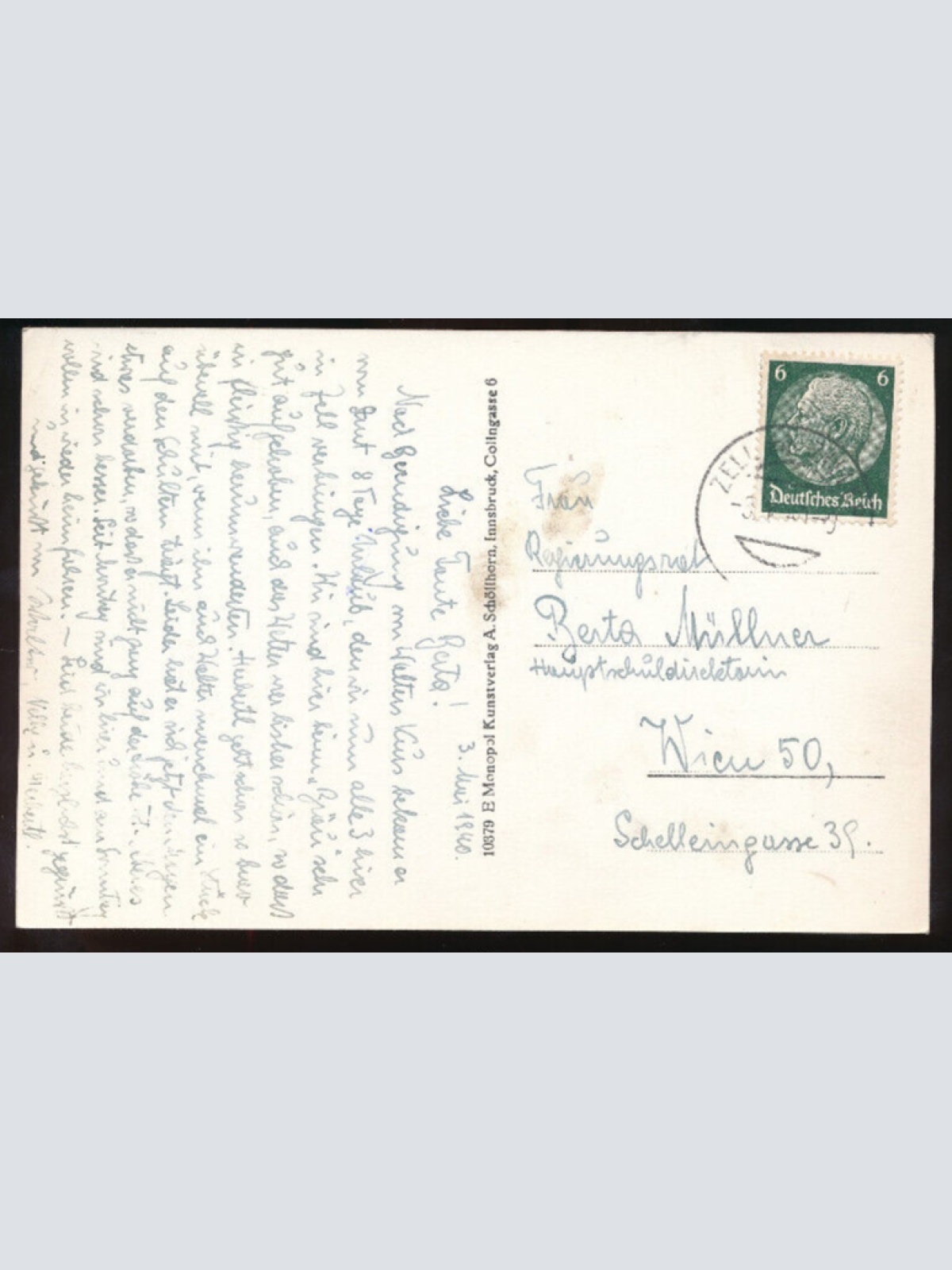 AK aus Zell am Ziller gegen die Zillertaler Gletscher Tirol (971)