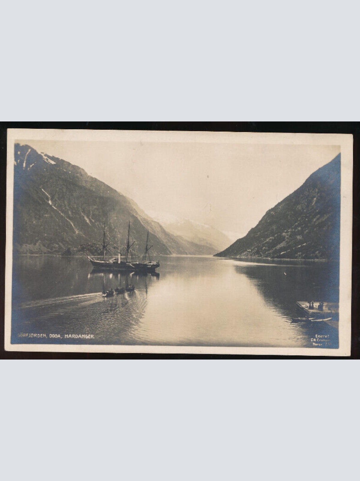 AK aus Odda mit Dampfer Sörfjorden Norwegen (932)