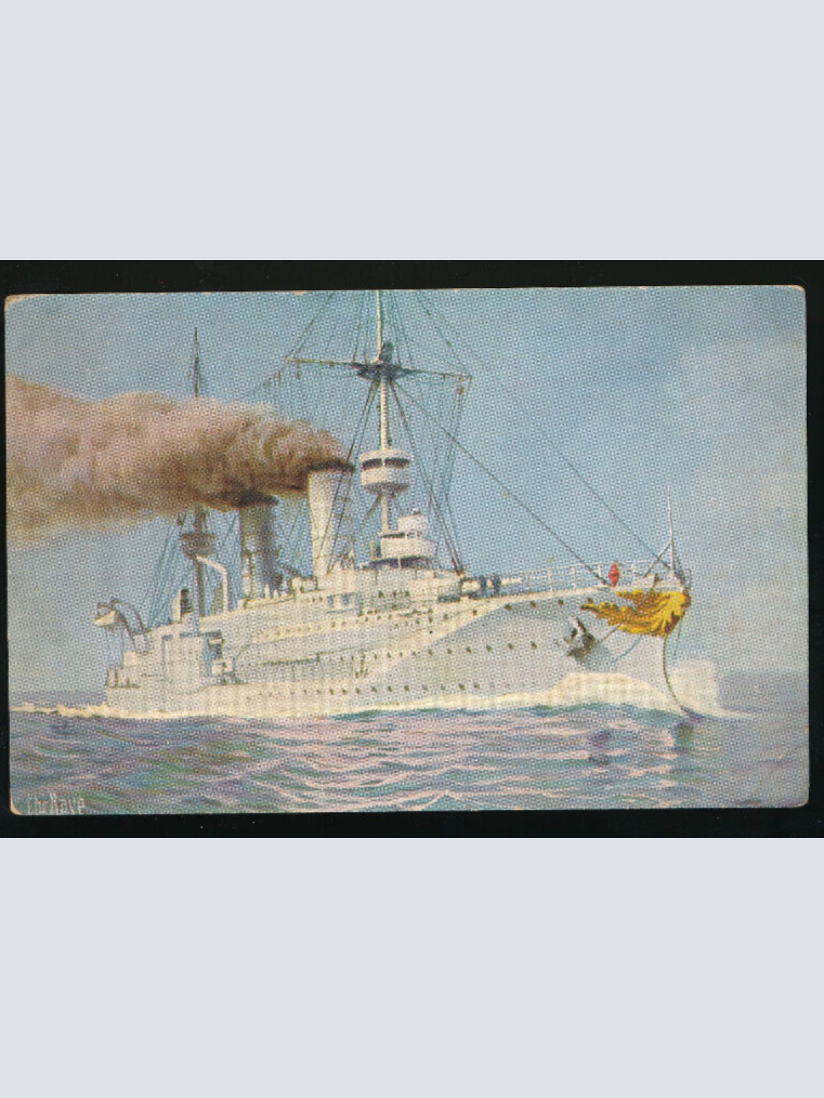 AK vom S.M. Panzerkreuzer Prinz Heinrich 22. März 1900 (896)
