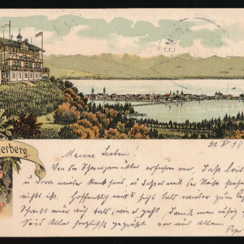 Litho-Karte gruss vom Hoyerberg Bayern (887)