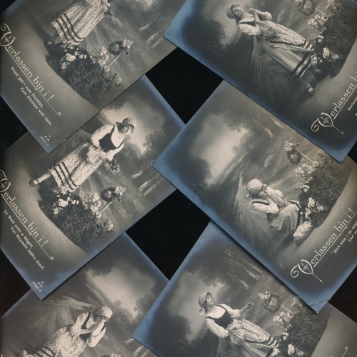 6 Romantik-Karten mit Spruch verlassen bin i (935)