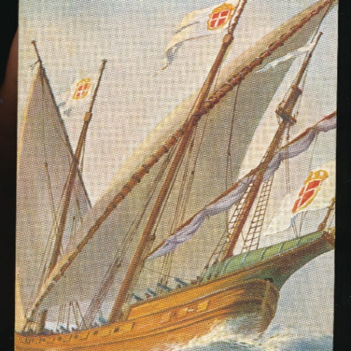 AK von einer Portogisieschen Schebecke im 18.Jahrh. (902)