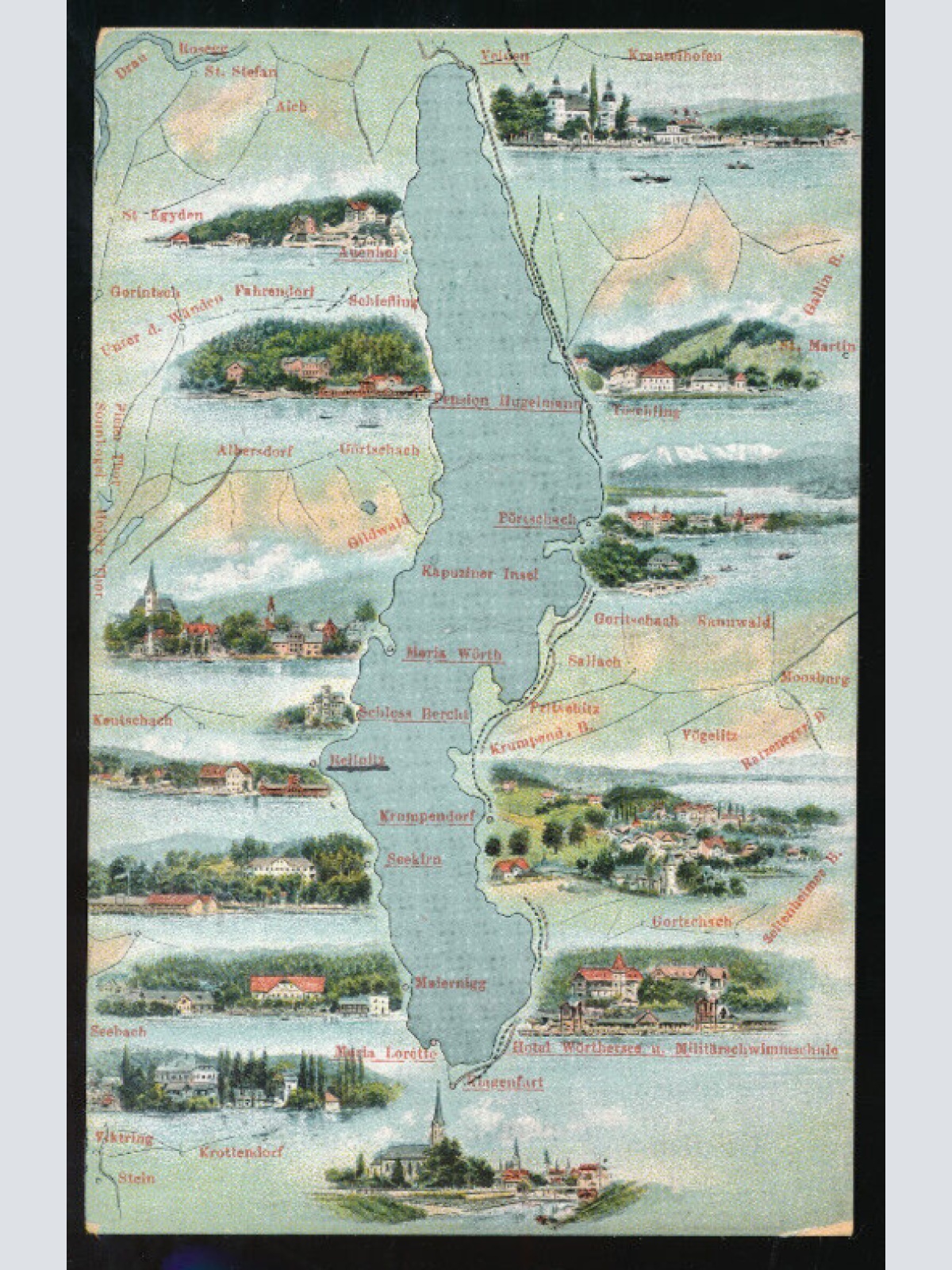 AK vom Wörthersee mit Verschiedenen Orten Kärnten (1049)
