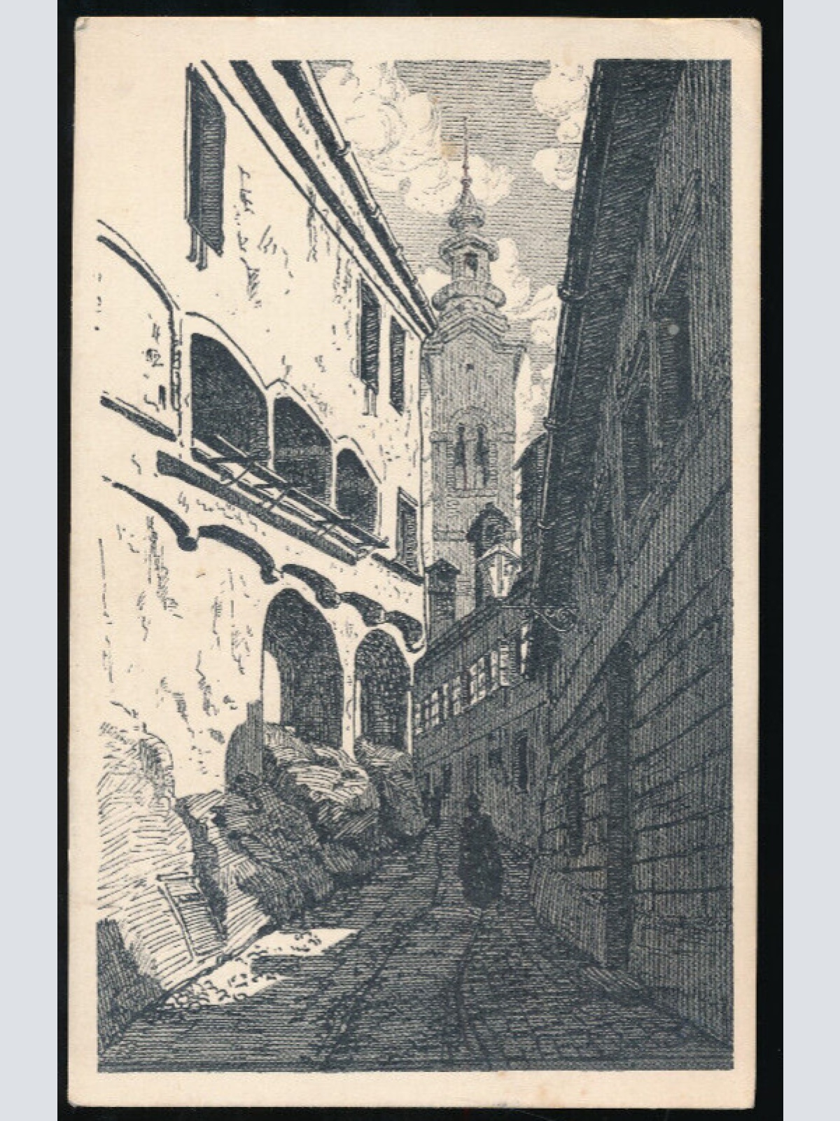 AK aus Steyr Rothenburg in der Badgasse Oberösterreich (1047)