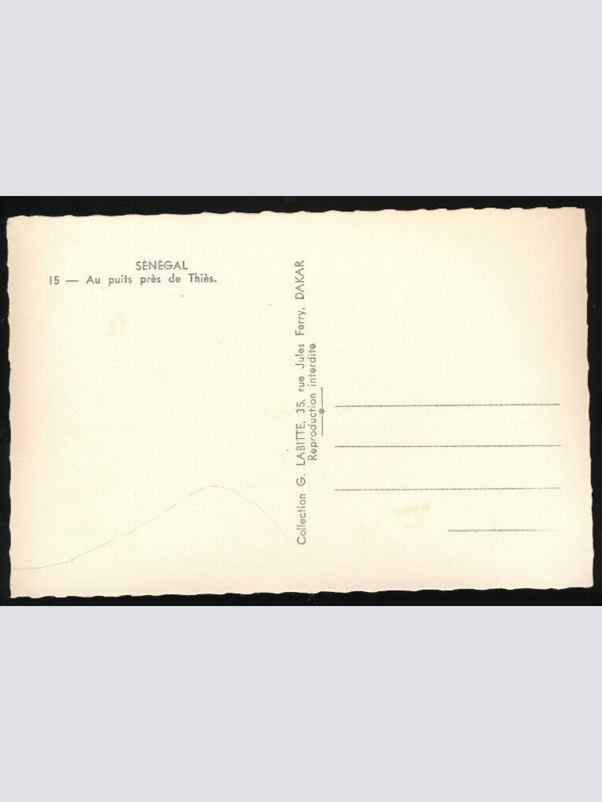 AK aus Senegal Au puits près de Thiès - Am Brunnen bei Thiès mit Esel (1053)