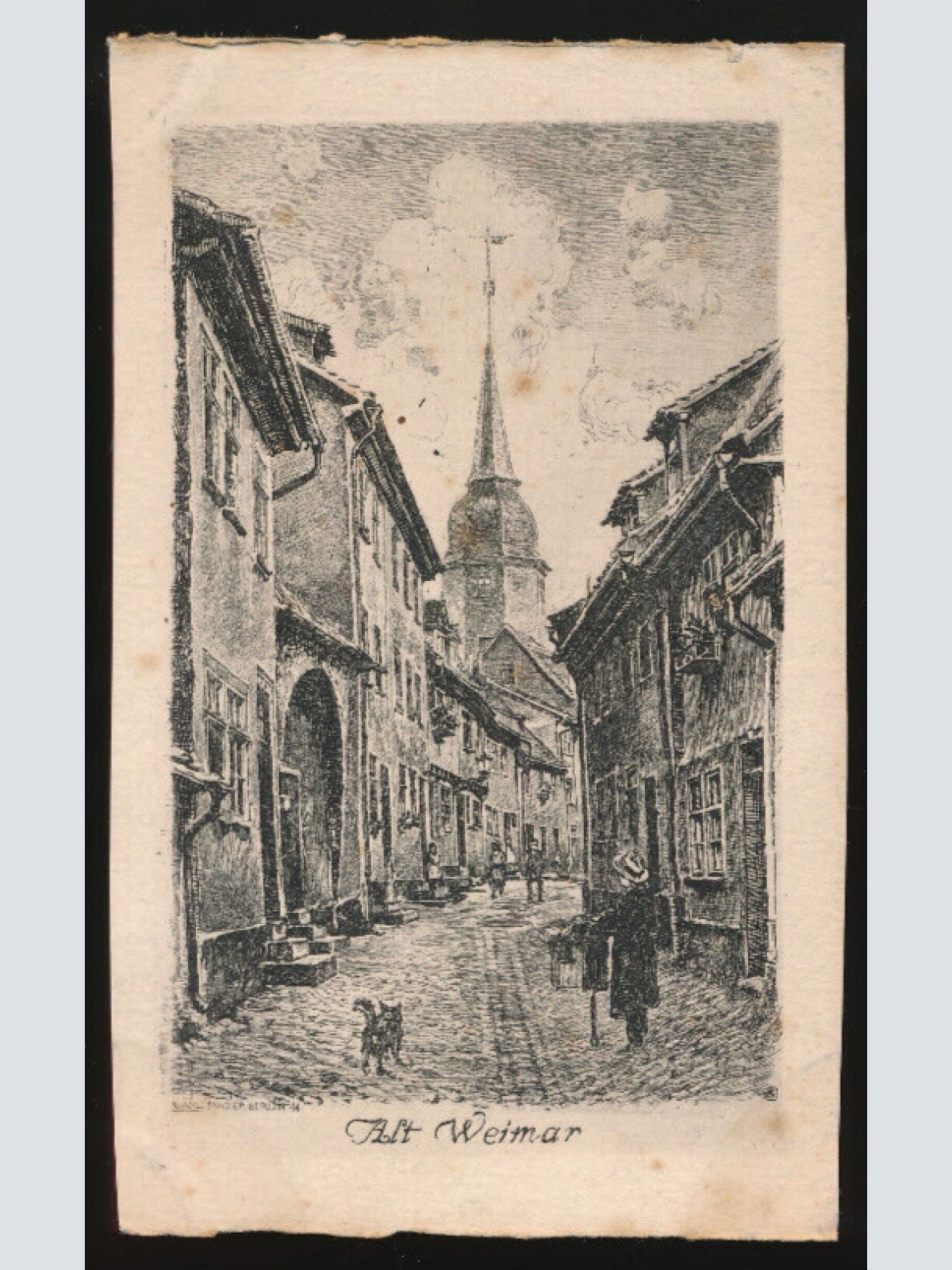 Radierungs-Karte aus Alt Weimar Thüringen (1074)